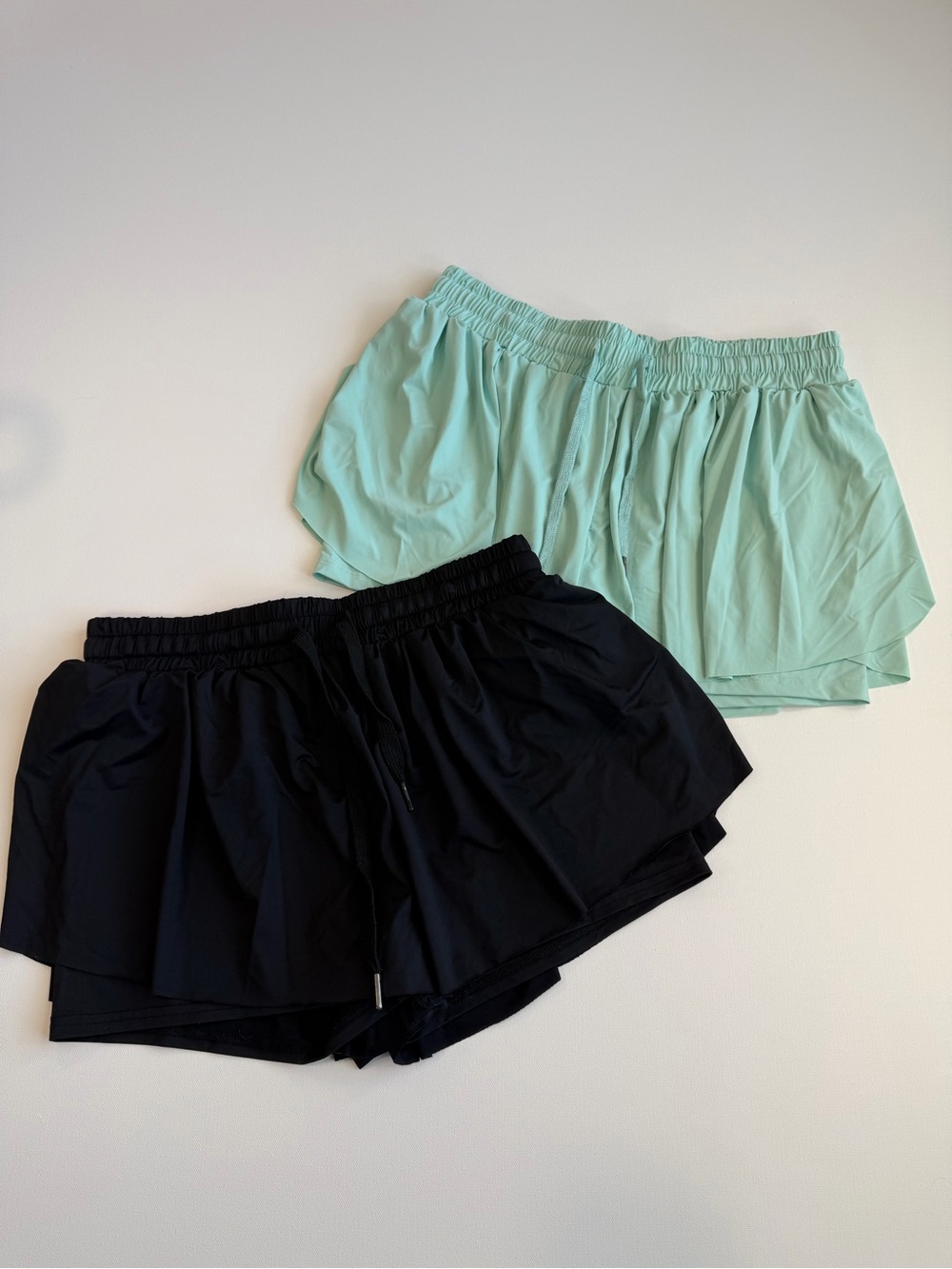 Automet Flowy Athletic Shorts Mint Green & Black Size Large Set Running Athletic